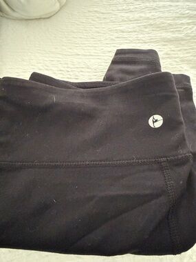 90 Degree By Reflex Black High-Waist Performance Leggings with White Logo